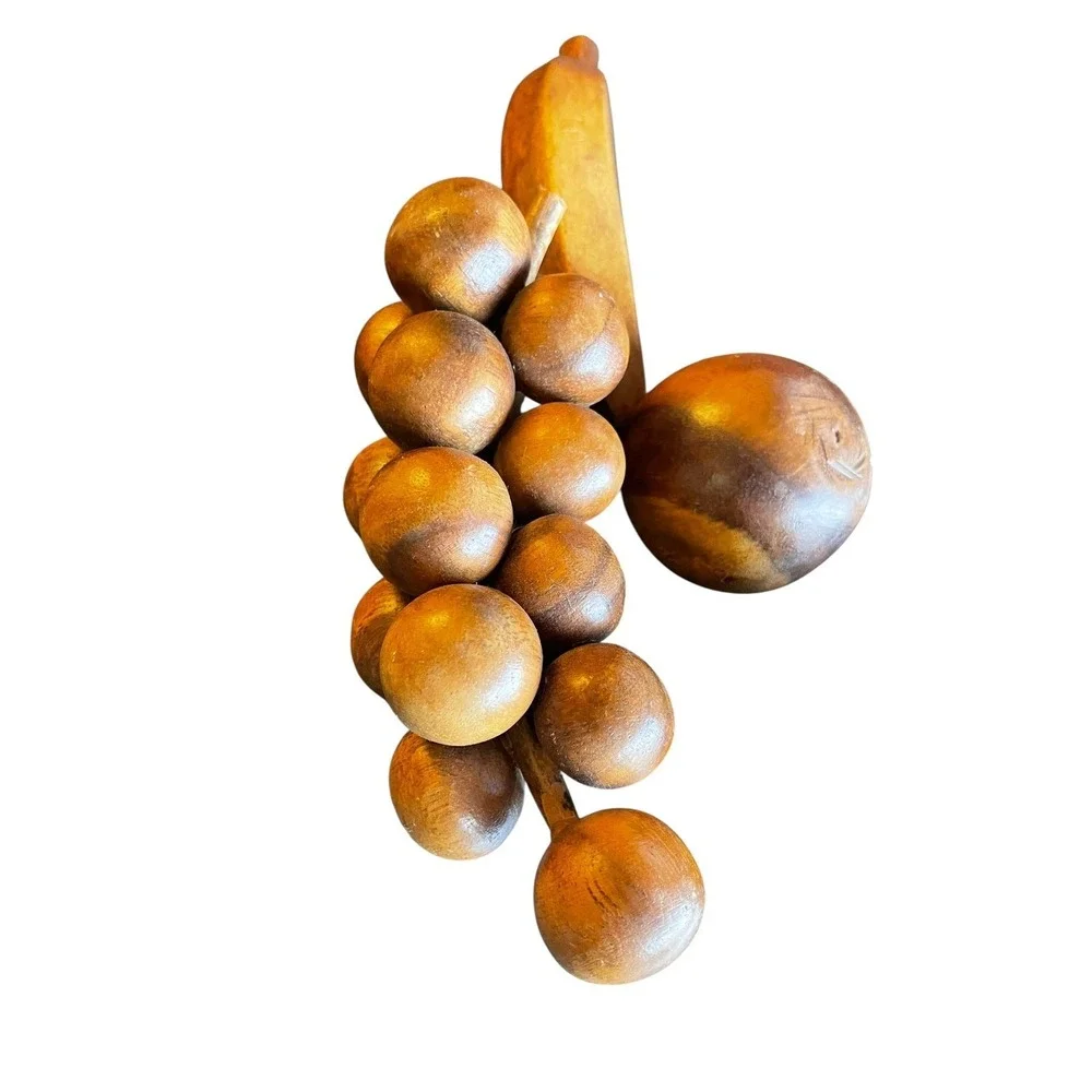 MCM Wooden Fruit Bowl Table Centerpiece Made In Philippines‎